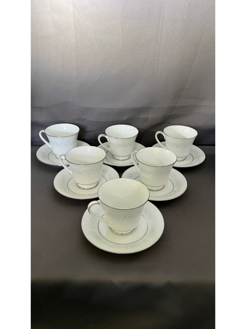 Noritake Cumberland 2225 Teacup Saucer Set Of 6 Japan Porcelain